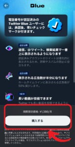 Twitter Blueに登録する手順2
