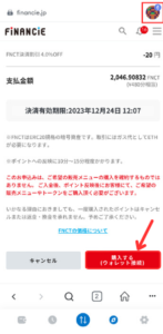 FNCTでFiNANCiEポイントを買う手順7