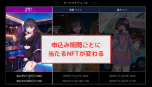 【エルゴスム】第2回NFTセールでは申込み期間で当たるNFTが変わる
