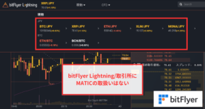 【bitFlyer】取引所・bitFlyer LightningでMATICの取扱いはない