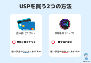 【ユニスタ】USPは日本円・仮想通貨で購入できる